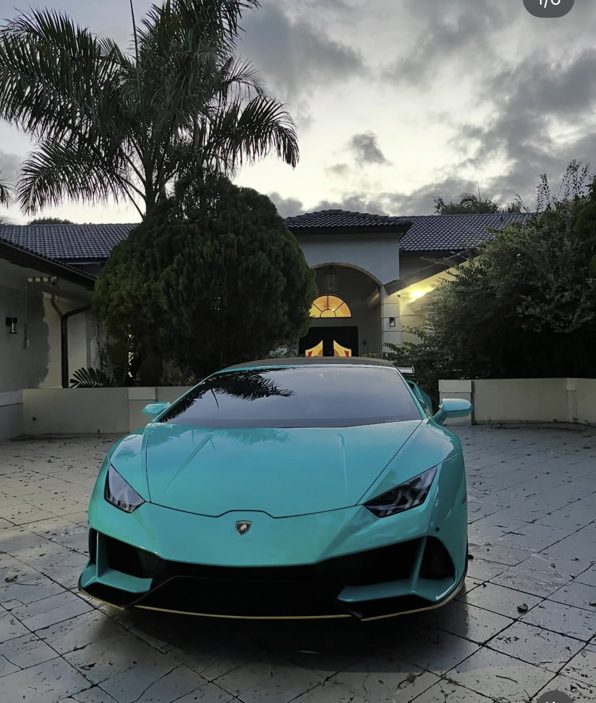 Turquoise Lamborghini after detail