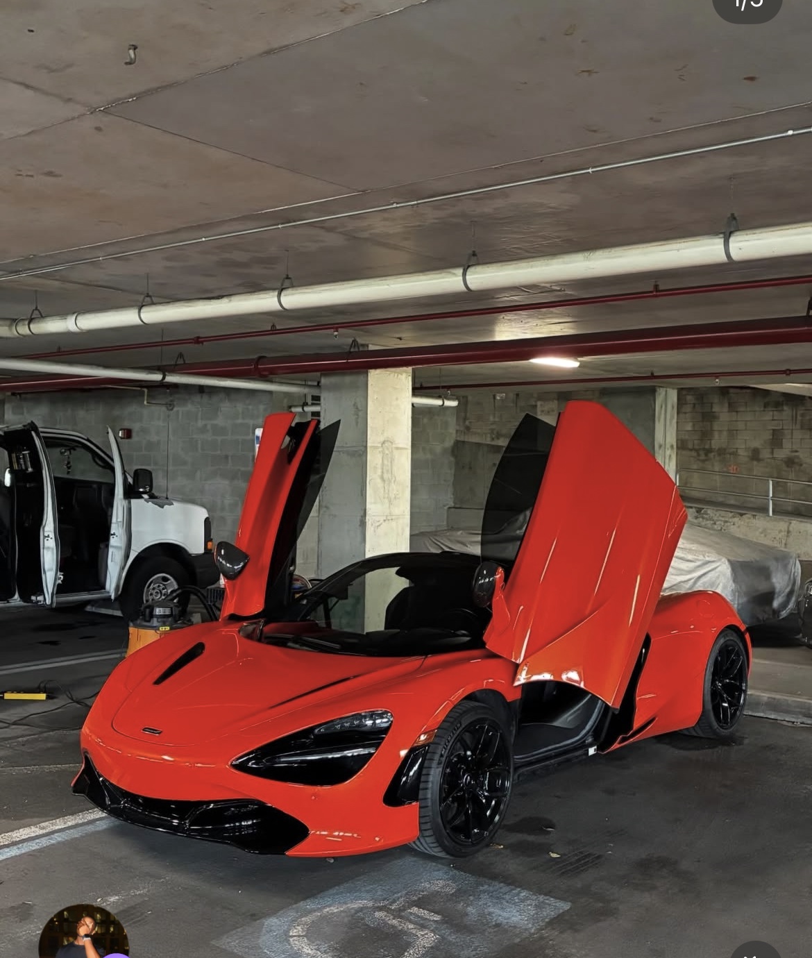 Red McLaren after mobile detailing